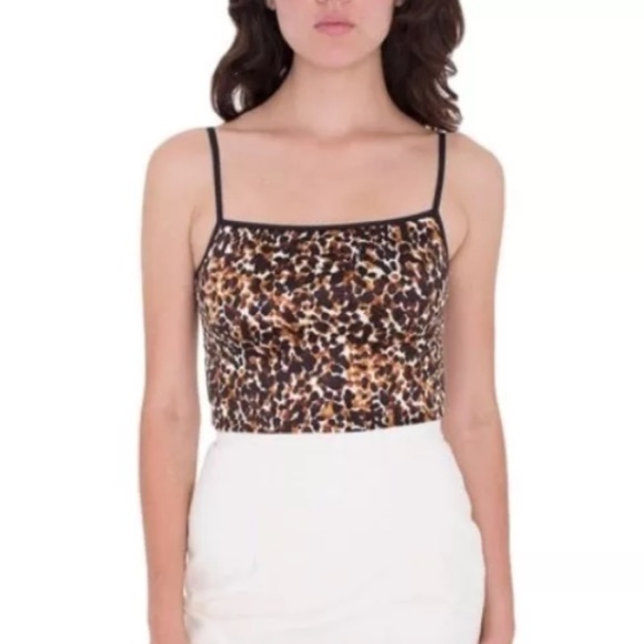 American Apparel Tops - LEOPARD tank CROP TOP American Apparel NWT sexy